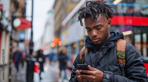 Young man dazed by excessive use of mobile phones 