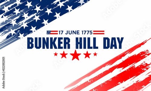 Vector Illustration of bunker hill day. The Battle of Bunker Hill was fought on June 17, 1775.