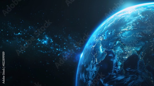 Digital Blue Planet Earth