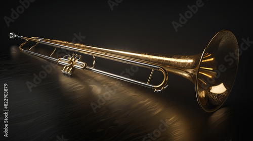 trumpet isolated on black