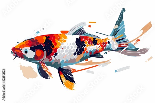 wpap pop art. illustration of a koi fish