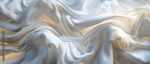 abstract shapes of white silk folds