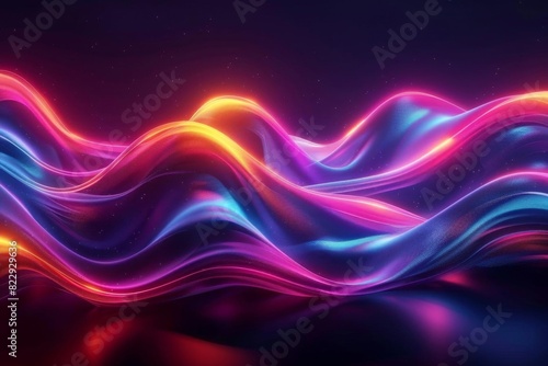 An abstract image of colorful waves of light
