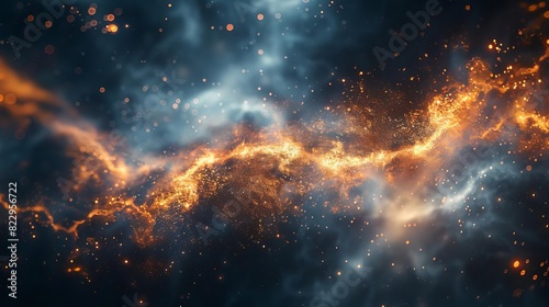 An abstract visualization of dark matter particles interacting in space,