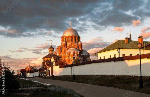 John the Baptist Sviyazhsk Convent with a view of the picturesque Sorrow Cathedral, at sunset. Deserted... Sviyazhsk. Republic of Tatarstan. Russia