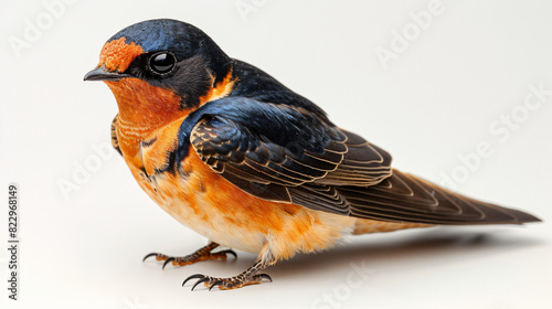 barn swallow on white background