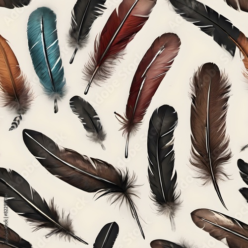Native American cultural objects: feathers, headdresses