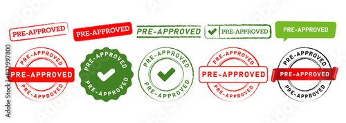 pre approved rubber stamp seal badge label sticker sign for accepted consented authorized qualified
