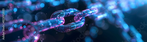 Glossy cyber supply chains: Innovative cyber security technology depicted in photo realistic digital art, showcasing structured and advanced digital assets Stock Concept