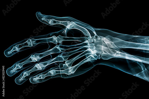 Detailed x-ray image of human hand