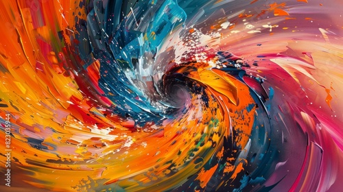 Abstract art representing a feeling of dizziness with swirling patterns and vibrant colors