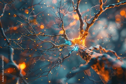 a tree with glowing branches