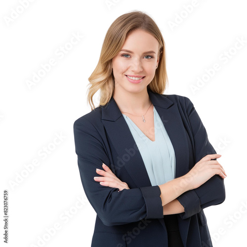 Image of a Smart and Stylish Businesswoman Businesswoman Standing with Confidence and Poise Beautiful Smiling Young Smart Businesswoman Standing