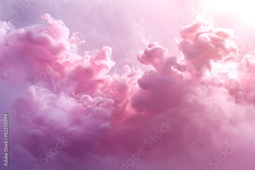 Close up of pink smoke cloud in air