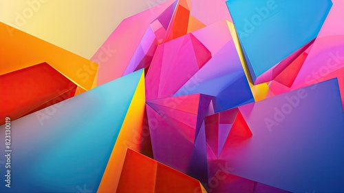 Abstract geometric shapes in vibrant colors