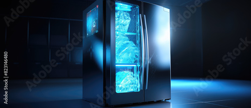 Cutting-Edge Gaming PC in Neon Blue Illumination