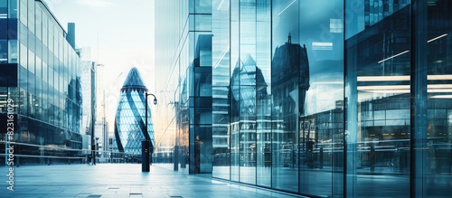 Modern Financial District Glass Skyscrapers in London