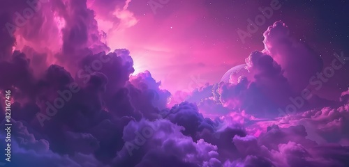 Dreamy Twilight Sky with Purple Hues and Clouds