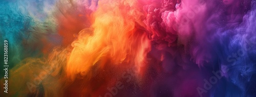 Vivid Colorful Smoke Explosion on Black