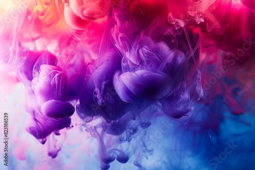 Color Ink in Water Isolated, Rainbow Paint Splash