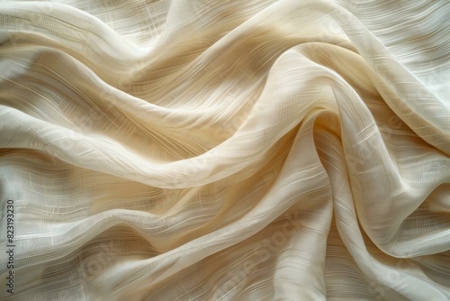 Long pattern on white fabric