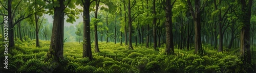Green trees in the forest