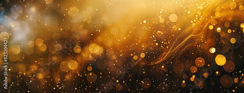 Golden Bokeh Lights on Festive Background