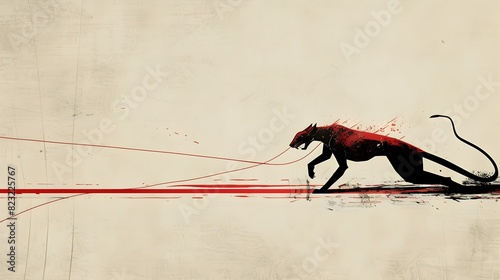 Mythical Chimera Competitor in Minimalist Javelin Throw Scene
