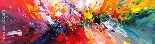 Vibrant Expressions: Abstract Painting with Bold Brushstrokes and Dynamic Colors