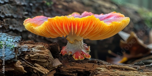 Autumn mushroom in the forest, bright and varied.