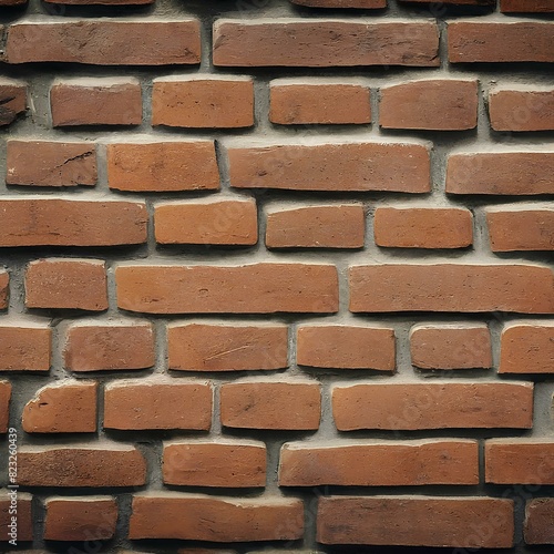  This image shows a close-up of a brick wall with unevenly shaped bricks and visible mortar lines.
