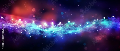 Wireless network and connection abstract data background with wifi symbol