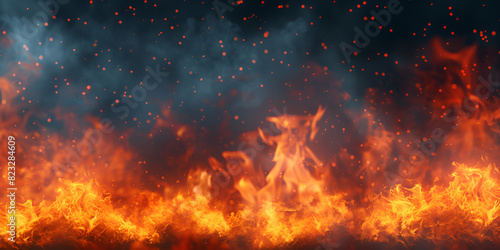 A realistic heat effect of flames in a bonfire 