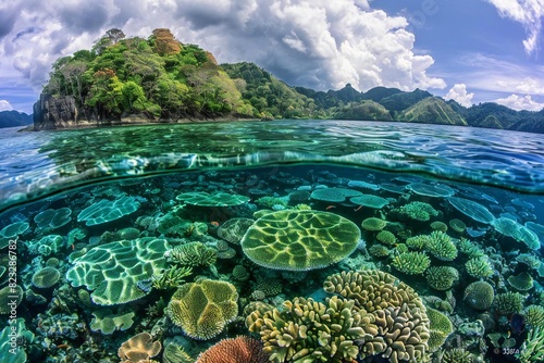 Delving into the Abyss: Dual Perspective of Tropical Island and Coral Reef