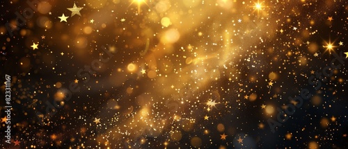 golden stars background with golden dust