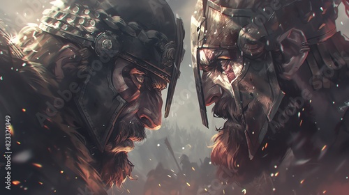 Medieval Warriors Face-Off illustration