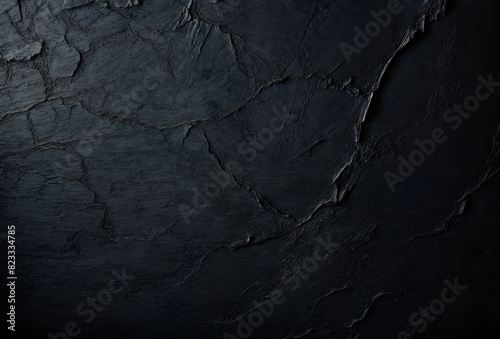 A rough-textured black wall background. A black grunge wall.