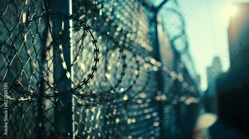 Barbed wire fence for security or warning themed designs