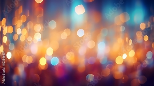 Abstract background of defocused on lights with bokeh effect,Lamp Blurred Background Bokeh