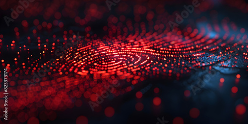 Closeup of a fingerprint being analyzed for criminal identification in digital forensic technology Concept Digital Forensic Technology Fingerprint Analysis Crime Scene Investigation