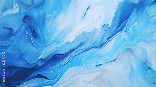 abstract blue background with acrylic paint