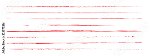 Red underlined chalk brush. Chalk pen highlight stroke. Vector hand drawn brush underline element, crayon texture emphasis element. Red chalk vector illustration in great quality.