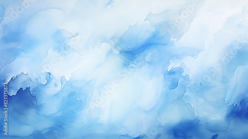 Abstract blue watercolor hand painted background