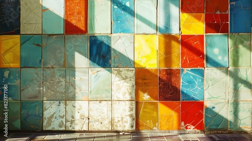 Colorful ceramic tile wall for interior or exterior design