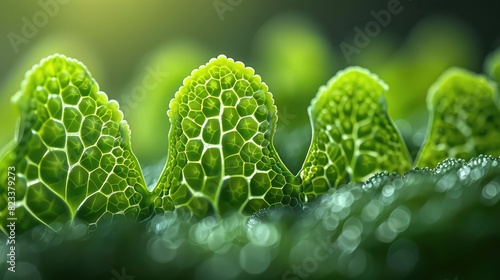 Extreme Close-Up of Green Plant Cells: A Fascinating Journey into the Microscopic World of Botany