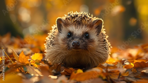 cozy cottage nestled the English countryside a friendly hedgehog named Hazel scuttles through the leaf litter of her woodland garden her sharp quills providing protection against potential predators