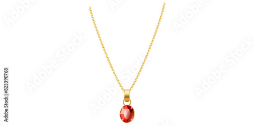 Necklace Of Yellow Gold Chain With Diamond Pendant, Gold Personal Fashion Accessory Vector Illustration. 