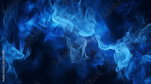 Abstract blue fire flames on dark background