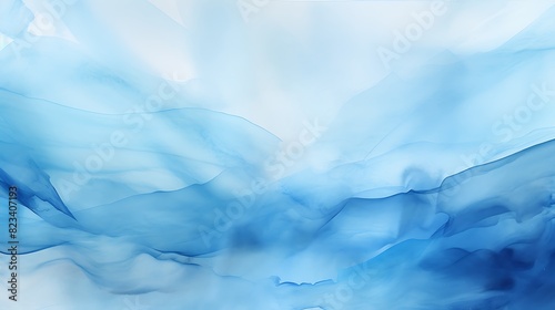 Abstract blue watercolor hand painted background