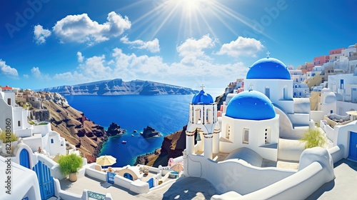 Greece known for its white washed building UHD wallpaper